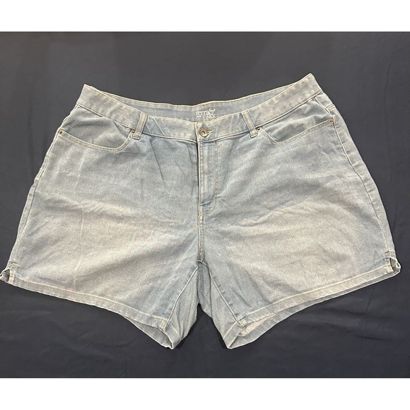 Terra & Sky Pants - Terra & Sky Womens Light Wash Denim Jean Shorts Plus Size 5 Inch Inseam